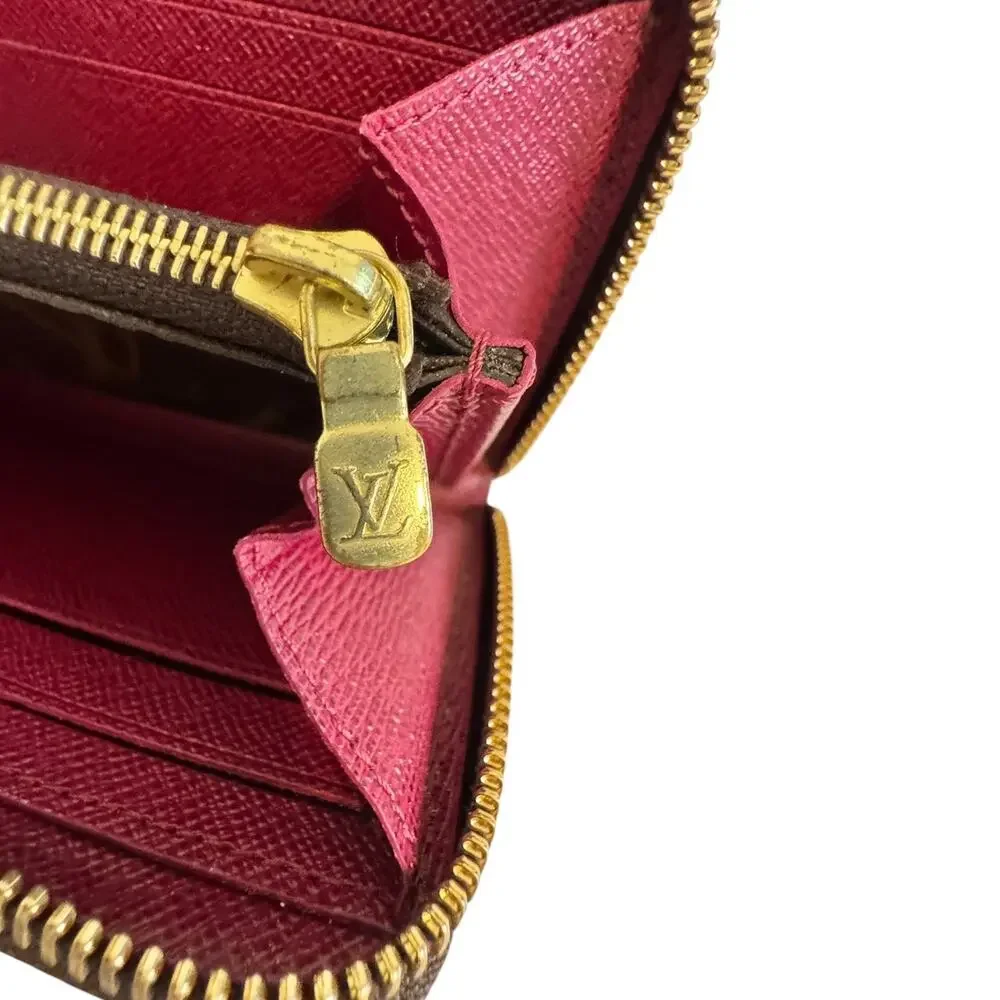 Louis Vuitton Zippy Wallet Monogram and Red Interior Gold Hardware Zipper Close